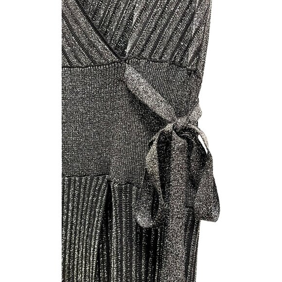 Liu Jo $390 Shimmery Knit Wrap Maxi Dress Tie Waist XS - Picture 4 of 8